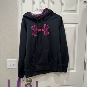 Under Armour Black Hoodie with Pink Logo